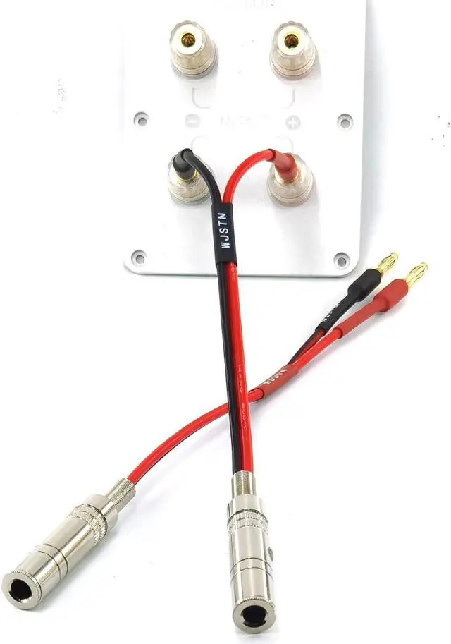 Alt view image 6 of 6 - 1/4 TS to Banana Plug Speaker Cable 6.35 mm 1/4" Female to Banana Plug Speaker Mono Adapter 8 inches 2pack