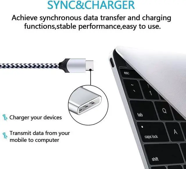 Alt view image 3 of 7 - 5Pack 6ft Fast USB Type C Cable Phone Charger Cord for Samsung Galaxy S24 S23 S22 S21 S20 FE Ultra S10 S10+ S9 S8 Plus Note 20 Ultra 10 9 8 A51 A71 A53 A14 5G, LG G5 G6 G7 G8 V60 LG Stylo 4/5/6