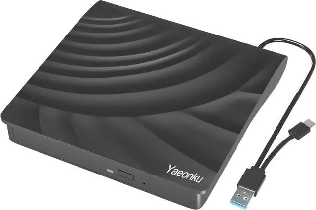 Main image of External CD DVD Drive, USB 3.0 Type C CD/DVD +/-RW Portable Burner Player Reader Writer Optical CD ROM Disk Drive for Laptop PC Desktop iMac MacBook Pro/Air Windows XP/7/8/10/11 Mac OS Linux Vista7/8