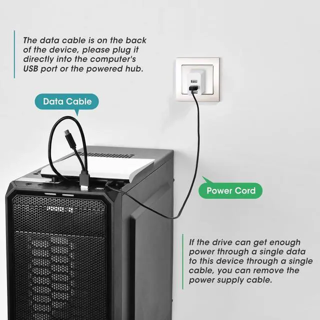 Alt view image 5 of 7 - ROOFULL External CD DVD Drive with Carrying Case, USB 3.0 & USB-C CD Burner DVD+/-RW Optical Disc Drive, Portable CD/DVD Player Reader Writer for Mac MacBook Pro/Air, Windows 11/10 Laptop PC, White