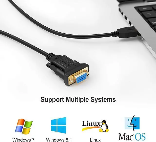 Alt view image 5 of 7 - CableCreation USB to RS232 Adapter with PL2303 Chipset, 6.6ft USB 2.0 Male to RS232 Female DB9 Serial Converter Cable for Cashier Register, Modem, Scanner, Digital Cameras, CNC,Black