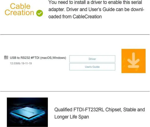 Alt view image 6 of 7 - CableCreation USB to RS232 Adapter with PL2303 Chipset, 6.6ft USB 2.0 Male to RS232 Female DB9 Serial Converter Cable for Cashier Register, Modem, Scanner, Digital Cameras, CNC,Black