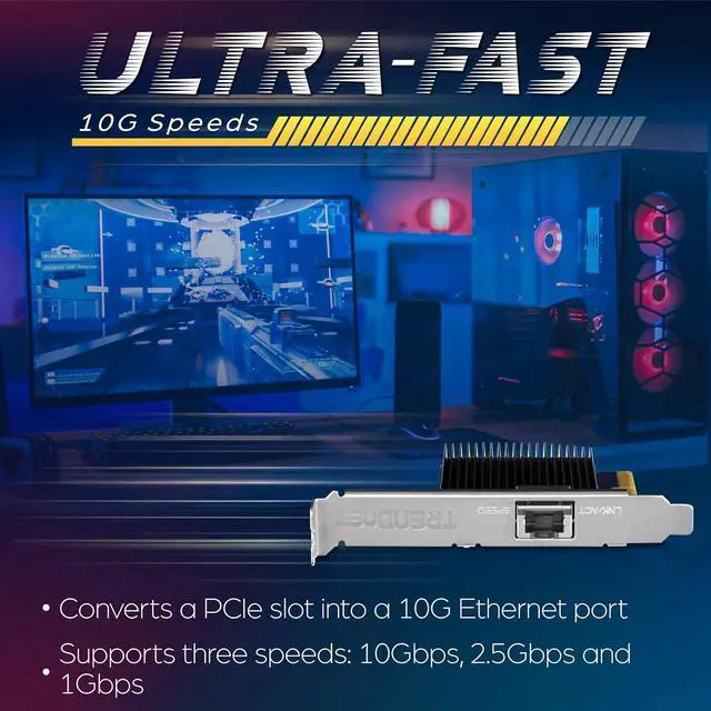 Alt view image 4 of 7 - TRENDnet 10 Gigabit PCIe Network Adapter, Converts A PCIe Slot Into A 10G Ethernet Port, Supports 802.1Q Vlan, Includes Standard & Low-Profile Brackets, PCIe 2.0, PCIe 3.0, Silver, TEG-10GECTX