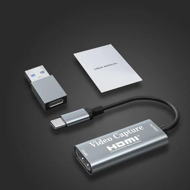 Alt view image 7 of 7 - Video Capture Card, Video Recording Card Wonderful 4K HDMI to 1080P USB C for Gaming Streaming TV Recorder, for Windows Mac OS System with USB C Adapter to Adjust PS4, Switch, Xbox1