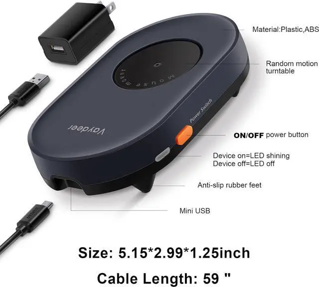 Alt view image 7 of 7 - Vaydeer Undetectable Mouse Jiggler, Mouse Mover Device with ON/Off Switch, Driver-Free Mouse Movement Simulation for Computer Awakening, Gift Ideal for Men/Women