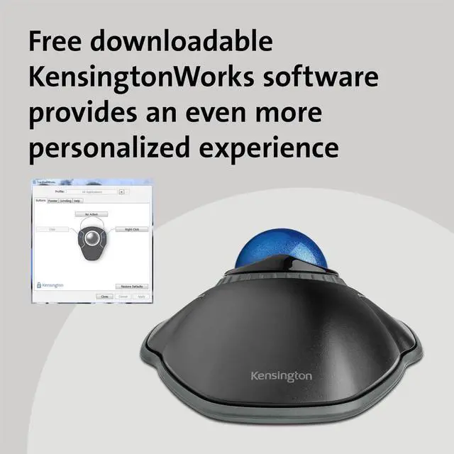 Alt view image 5 of 6 - Kensington Orbit Trackball Mouse with Scroll Ring (K72337US), 4 1/2X5 1/2X2"