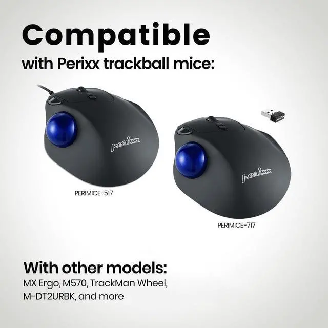 Alt view image 3 of 7 - Perixx PERIPRO-303GB Small Trackball 34mm Replacement Ball for Perimice and M570 Elecom Kensington Glossy Blue (18025)