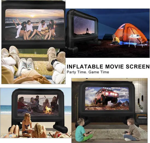 Alt view image 2 of 7 - OUTTOY Inflatable/Blow Up Projection Screen with Quiet Fan and Storage Bag, Easy Set up, Mega for Outdoor, Backyard Movie Night, Theme Parties, Celebrations-16FT