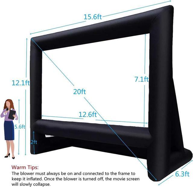 Alt view image 5 of 7 - 20 Feet Inflatable Movie Screen Outdoor Theater Blow Up Projection Screen with Carry Bag Blower for Front and Rear Projection Home Theater Backyard Pool Fun