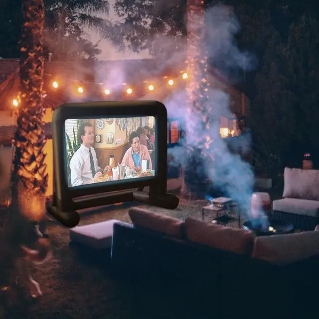 Alt view image 7 of 7 - 16 FT Inflatable Projector Movie Screen for Outside Indoor 124" Front/Rear Projection Mega Blow Up Screen for Super Bowl Party Backyard Outdoor Movie Night Barbecue Pool Party (Stable Base)