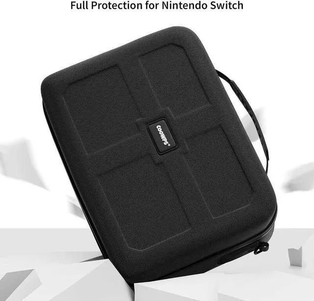 Alt view image 4 of 7 - Switch Case for Nintendo Switch and Switch OLED Model, Portable Full Protection Carrying Travel Bag with 18 Game Cards Storage for Switch Console Pro Controller Accessories Black