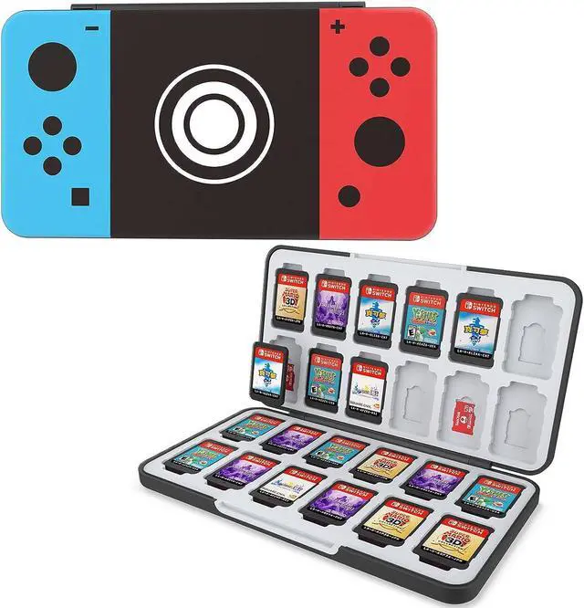 Main image of HEIYING Game Card Case for Nintendo Switch Game Card or Micro SD Memory Cards,Custom Pattern Switch OLED Game Memory Card Storage with 24 Game Card Slots and 24 Micro SD Card Slots.