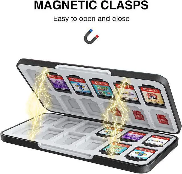 Alt view image 3 of 6 - HEIYING Game Card Case for Nintendo Switch Game Card or Micro SD Memory Cards,Custom Pattern Switch OLED Game Memory Card Storage with 24 Game Card Slots and 24 Micro SD Card Slots.