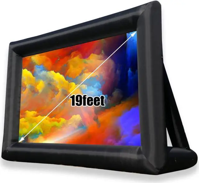 Main image of 19ft Inflatable Projector Movie Screen for Outside and Indoor Theater Projector ScreenSupports Front and Rear ProjectionIncludes a Powerful Fan, Strapping, Repair Kit and Storage Bag