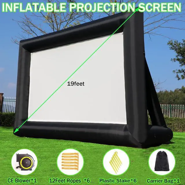 Alt view image 3 of 7 - 19ft Inflatable Projector Movie Screen for Outside and Indoor Theater Projector ScreenSupports Front and Rear ProjectionIncludes a Powerful Fan, Strapping, Repair Kit and Storage Bag