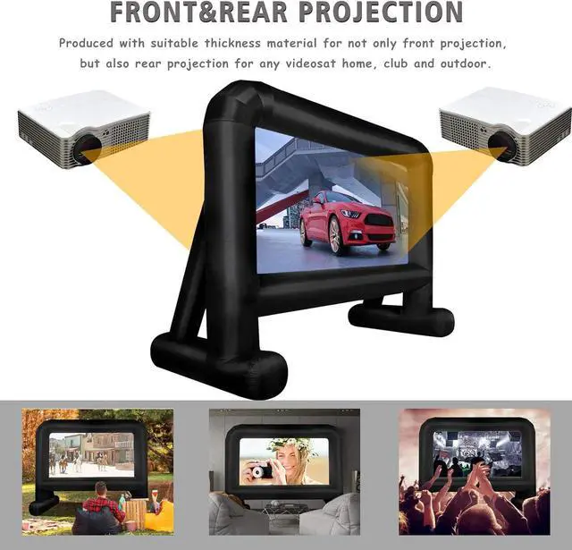 Alt view image 5 of 7 - OUTTOY 20 Feet Inflatable Movie Screens Blow Up Mega Movie Screens, Inflatable Theater Projector Screen Outdoor with Quiet Blower and Carry Bag - Supports Front and Rear Projection