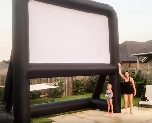 Alt view image 7 of 7 - OUTTOY 20 Feet Inflatable Movie Screens Blow Up Mega Movie Screens, Inflatable Theater Projector Screen Outdoor with Quiet Blower and Carry Bag - Supports Front and Rear Projection