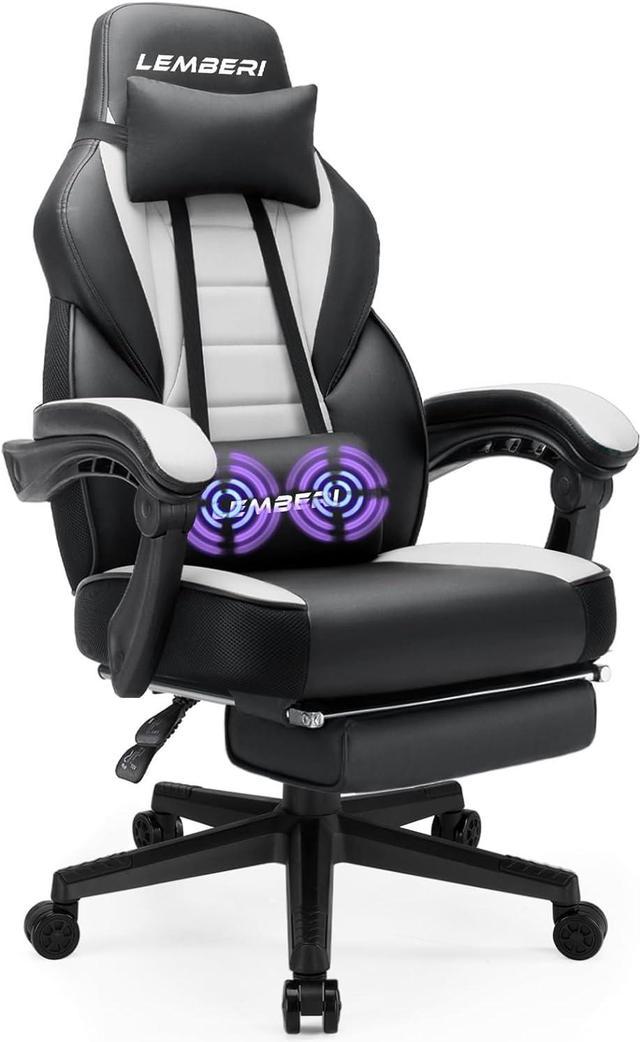 LEMBERI Gaming Chairs with Footrest Ergonomic Video Game Chairs for Adults Big and Tall Gaming Chair 400lb Weight Capacity Racing Style Gaming Computer Gamer Chair with Headrest and Lumbar Support New...