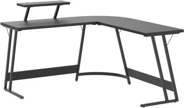 Alt view image 4 of 7 - Homall L Shaped Gaming Desk Computer Corner Desk PC Gaming Desk Table with Large Monitor Riser Stand for Home Office Sturdy Writing Workstation (Classical Black, 51 Inch)
