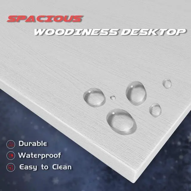 Alt view image 5 of 7 - Homall L Shaped Gaming Desk Computer Corner Desk PC Gaming Desk Table with Large Monitor Riser Stand for Home Office Sturdy Writing Workstation (Classical White, 51 Inch)