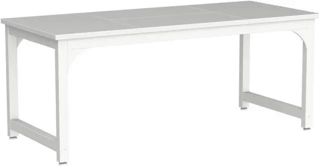 Alt view image 4 of 6 - Tribesigns 70.8Executive Desk, Large Office Computer Desk with Thicken Frame, Modern Simple Workstation Business Furniture for Home Office, White