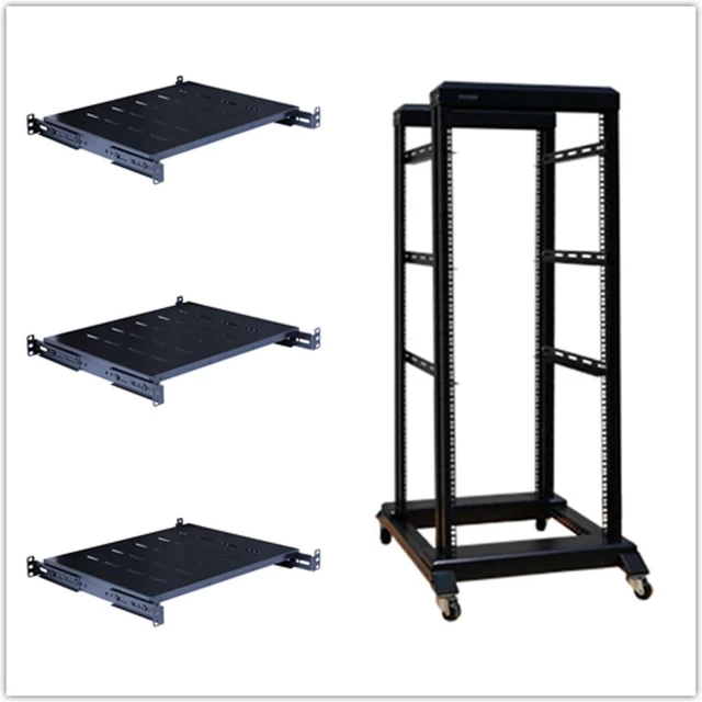 Main image of 27U 4 Post Open Frame 19inch Server/Audio Networking Data Steel Rack Deep 17inch (27U 17inch deep with 3 Shelves)