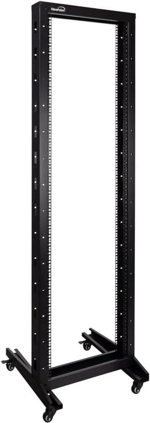 Main image of 42U 2 Post Open Frame Server Rack with Casters for 19 Inch Equipment, Networking, and IT Devices, 2-Post Rack 330lbs Weight Capacity, Black