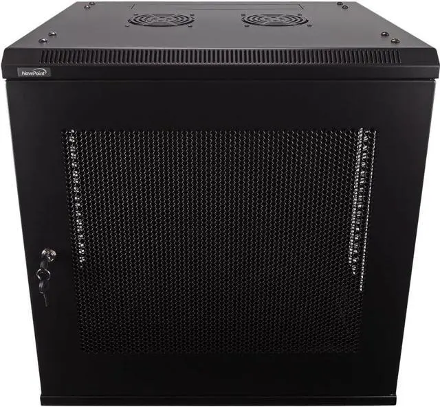 Main image of NavePoint 12U Server Rack Enclosure - 17.7 Deep, 12U Wall Mount Network Cabinet with Locking Perforated Door, 19 IT Equipment Compatible, 12U Network Rack, Removable Side Panels, Black