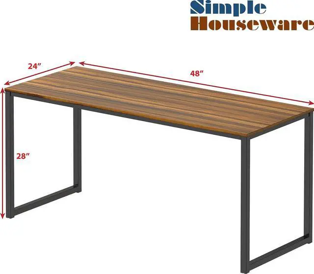 Alt view image 3 of 6 - SHW Home Office 48-Inch Computer Desk, 24" Deep, Walnut