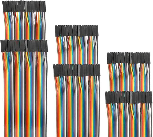 Main image of 120pcs 40cm Dupont Wire Female to Female Breadboard Jumper Wires 15.7 inch 1pin-1pin 2.54mm Connector Multicolored Ribbon Cables DIY Wires Length 10 15 20 30 40 50 100cm Optional