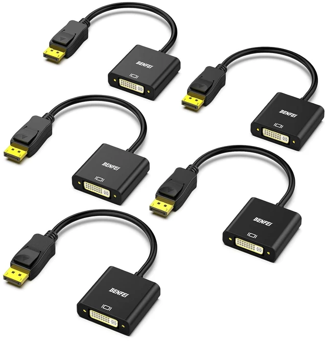 Main image of BENFEI DisplayPort to DVI Single Link Adapter 5 Pack, Uni-Directional