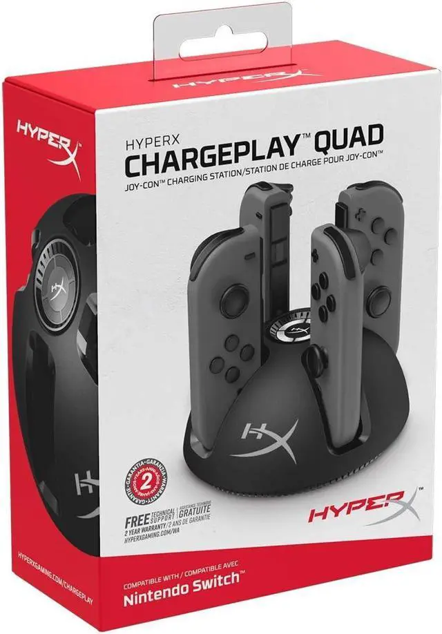 Alt view image 7 of 7 - HyperX Chargeplay Quad - 4-in-1 Joy-Con Charging Station for Nintendo Switch with LED Indicators, USB Connection