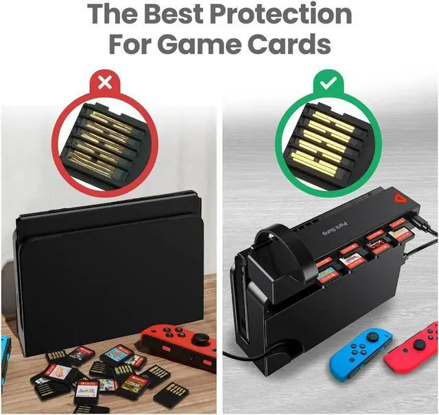 Alt view image 5 of 7 - Park Sung Switch Game Switcher, Switch Game Card Reader, 8-in-1 Game Cards Holder, Quick Switching Adapters for Switch/Switch OLED (4 for Game+4 for Storage)