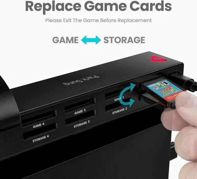 Alt view image 6 of 7 - Park Sung Switch Game Switcher, Switch Game Card Reader, 8-in-1 Game Cards Holder, Quick Switching Adapters for Switch/Switch OLED (4 for Game+4 for Storage)