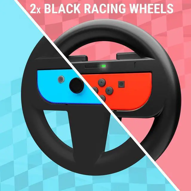 Alt view image 7 of 7 - Orzly Steering Wheels for Nintendo Switch & OLED Console JoyCons, Racing Wheels for Mario Kart 8 Deluxe [Mariokart Switch Steering Wheel Joycon Controller Attachment Accessories]-Twin Pack [2X Black]