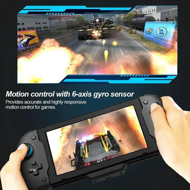 Alt view image 3 of 7 - NexiGo Gripcon Switch Controller for Handheld Mode, Ergonomic Controller for Nintendo Switch with 6-Axis Gyro, Dual Motor Vibration, Compatible with All Games of Switch, Not for OLED