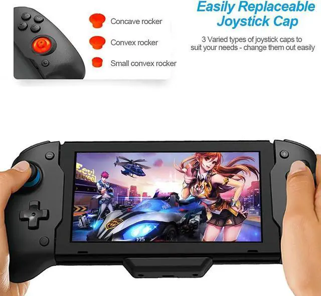 Alt view image 4 of 7 - NexiGo Gripcon Switch Controller for Handheld Mode, Ergonomic Controller for Nintendo Switch with 6-Axis Gyro, Dual Motor Vibration, Compatible with All Games of Switch, Not for OLED
