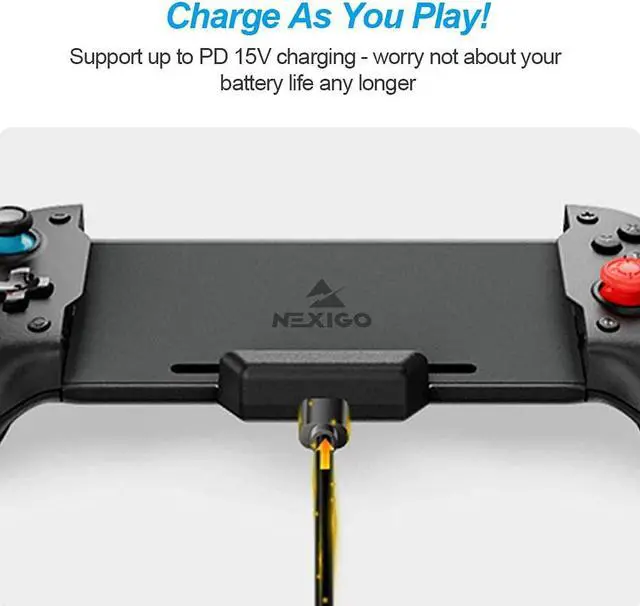 Alt view image 6 of 7 - NexiGo Gripcon Switch Controller for Handheld Mode, Ergonomic Controller for Nintendo Switch with 6-Axis Gyro, Dual Motor Vibration, Compatible with All Games of Switch, Not for OLED