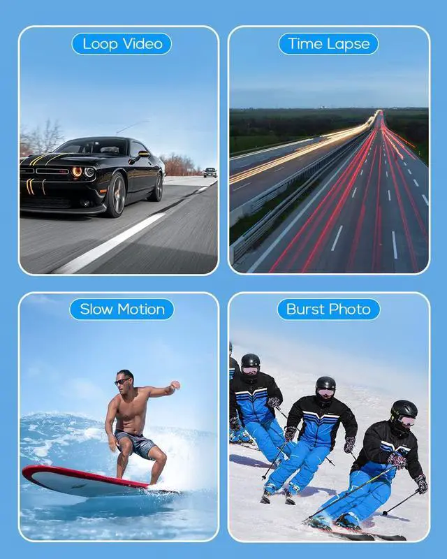 Alt view image 3 of 7 - WOLFANG Action Camera 4K 20MP GA100, Waterproof 40M Underwater Camera for Snorkeling, EIS Stabilization WiFi 170° Wide Angle Helmet Camera for Vlogging with External Microphone, Remote Control