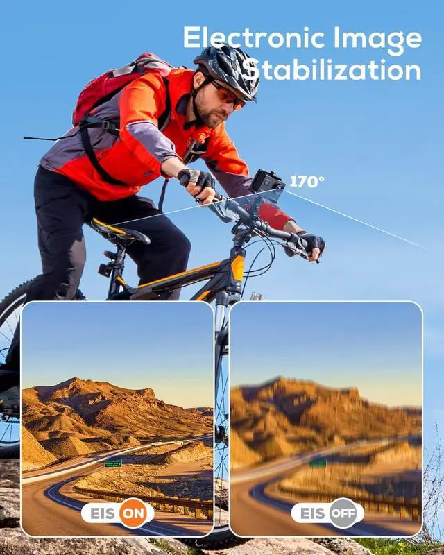 Alt view image 4 of 7 - WOLFANG Action Camera 4K 20MP GA100, Waterproof 40M Underwater Camera for Snorkeling, EIS Stabilization WiFi 170° Wide Angle Helmet Camera for Vlogging with External Microphone, Remote Control