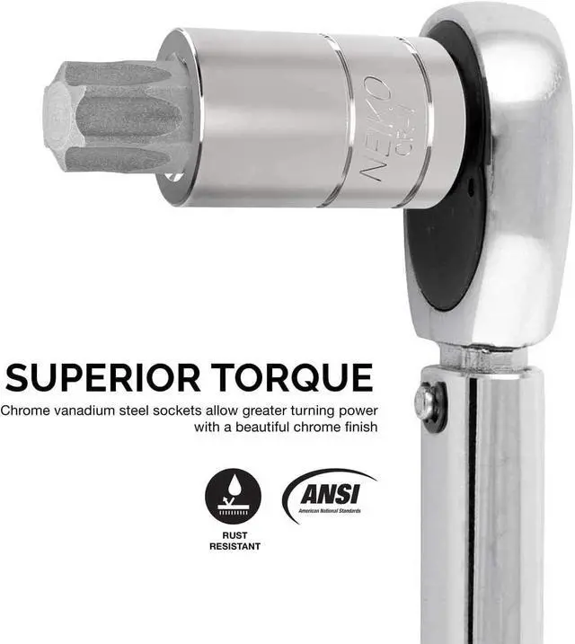 Alt view image 3 of 6 - NEIKO 10083A Master Torx Bit Socket and External Torx Socket Set, S2 and CrV Steel, Supreme Torque Output Complete Kit, 60 Pieces