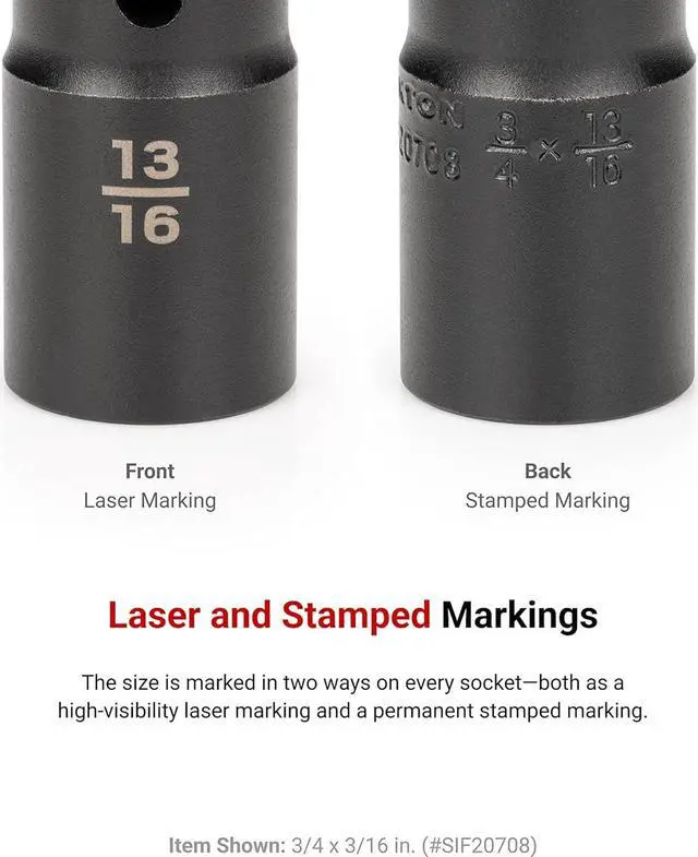 Alt view image 5 of 6 - TEKTON 1/2 Inch Drive Thin Wall Impact Flip Socket Set (6-Piece) | SIF92400