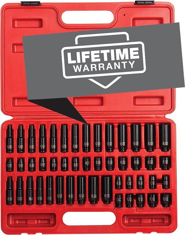 SUNEX TOOLS 1848 1 4 Inch Drive Master Impact Socket Set 48 Piece SAE Metric 3 16 Inch 9 16 Inch 4mm 15mm Standard Deep Cr Mo Alloy Steel Radius Corner Design Heavy Duty Storage Case Newegg