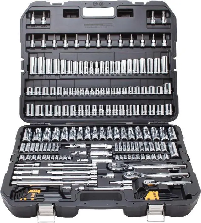 Main image of DEWALT Mechanics Tool Set, SAE and Metric, 1/2, 1/4, 3/8 Drive Sizes, 192-Piece (DWMT75049)