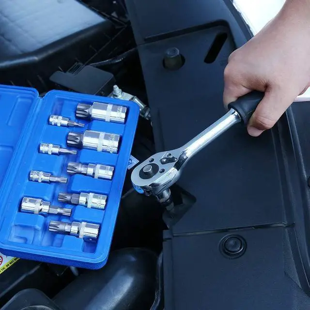 Alt view image 6 of 7 - Renekton Triple Square Spline Bit Socket Set XZN,Tamper Proof,1/2" 3/8" 1/4" Drive,M4 - M18,S2 Steel,10 Pieces