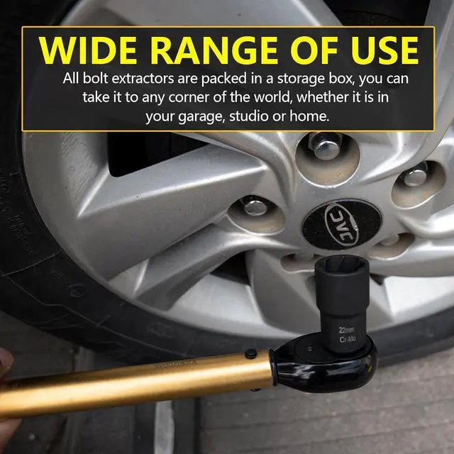 Alt view image 4 of 7 - TOPEC Bolt Extractor Set, 10 Piece Lug Nut Remover Socket Tool, 1/2" Drive Impact Wheel Lock Removal Kit for Removing Damaged, Dead, Rusted, Rounded-Off Bolts, Lug Nuts & Screws
