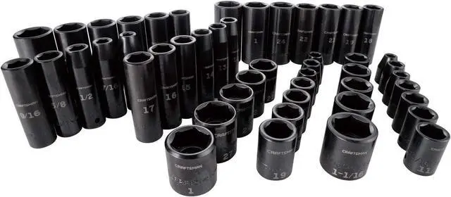 Main image of CRAFTSMAN Deep Impact Socket Set, SAE, 1/2-Inch, 48-Piece (CMMT16548)