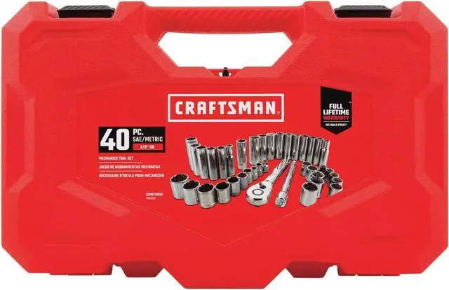 Alt view image 3 of 4 - CRAFTSMAN CMMT12018 40PC 3/8" Drive Mech Set in Blow Mold Case