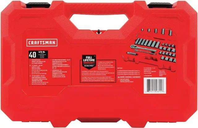 Alt view image 4 of 4 - CRAFTSMAN CMMT12018 40PC 3/8" Drive Mech Set in Blow Mold Case