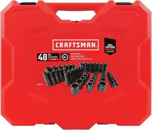 Alt view image 2 of 3 - CRAFTSMAN Deep Impact Socket Set, SAE, 1/2-Inch, 48-Piece (CMMT16548)